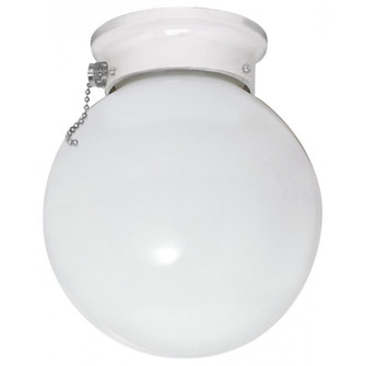 1 Light; 6 in.; Ceiling Fixture; White Ball with Pull Chain Switch; White Finish (81|60/712)