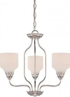 Kirk - 3 Light Chandelier with Satin White Glass - LED Omni Included (81|62/389)