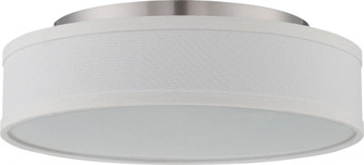 Heather - LED Flush with White Linen Shade - Brushed Nickel Finish (81|62/524)