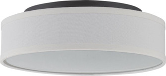 Heather - LED Flush with White Linen Shade - Aged Bronze Finish (81|62/525)