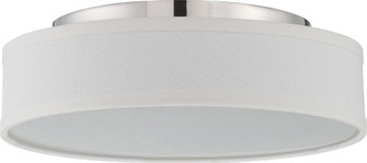 Heather - LED Flush with White Linen Shade - Polished Nickel Finish (81|62/526)
