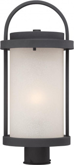 Willis; LED Outdoor Post with Antique White Glass; Textured Black Finish (81|62/654)