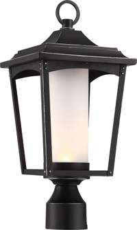 Essex - LED Post Lantern with Etched Glass - Sterling Black Finish (81|62/825)
