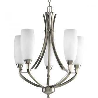 Wisten Collection Five-Light Brushed Nickel Etched Glass Modern Chandelier Light (149|P4436-09)