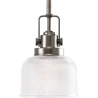 Archie Collection One-Light Antique Nickel Double Prismatic Glass Coastal Mini-Pendant Light (149|P5173-81)