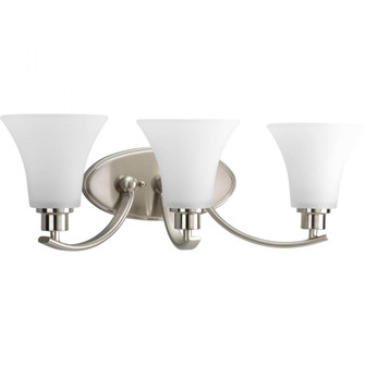 Joy Collection Three-Light Brushed Nickel Etched Glass Traditional Bath Vanity Light (149|P2002-09)