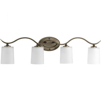 Inspire Collection Four-Light Antique Bronze Etched Glass Traditional Bath Vanity Light (149|P2021-20)