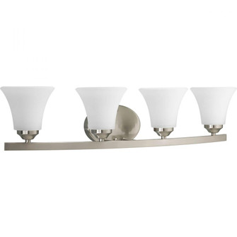 Adorn Collection Four-Light Brushed Nickel Etched Glass Traditional Bath Vanity Light (149|P2011-09)