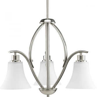 Joy Collection Three-Light Brushed Nickel Etched Glass Traditional Chandelier Light (149|P4489-09)