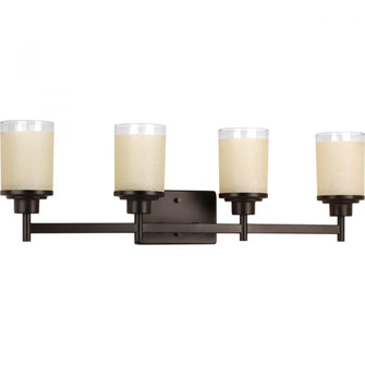 Alexa Collection Four-Light Antique Bronze Etched Umber Linen With Clear Edge Glass Modern Bath Vani (149|P2998-20)