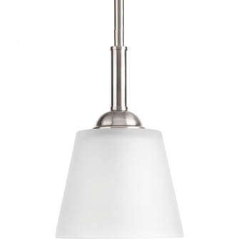 Arden Collection One-Light Brushed Nickel Etched Glass Farmhouse Mini-Pendant Light (149|P5092-09)