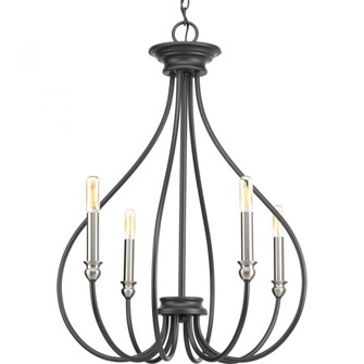 Whisp Collection Four-Light Graphite Farmhouse Chandelier Light (149|P400029-143)