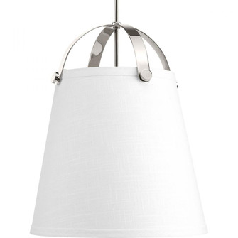 Galley Collection Two-Light Polished Nickel Linen Shade Coastal Pendant Light (149|P500046-104)