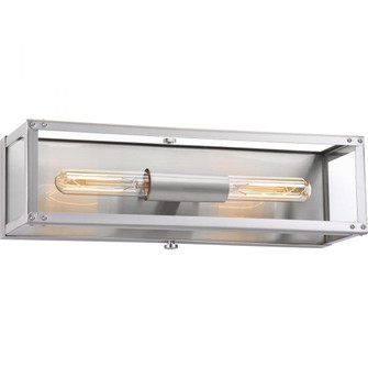 Union Square Collection Two-Light Stainless Steel Clear Glass Coastal Bath Vanity Light (149|P300135-135)