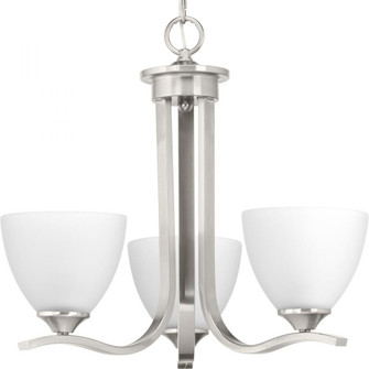 Laird Collection Three-Light Brushed Nickel Etched Glass Traditional Chandelier Light (149|P400062-009)
