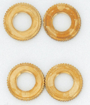 4 Knurled Brass Locknuts; 1/8 IPS (27|S70/620)