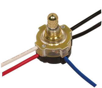 3-Way Lighted Rotary Switch, Plastic Bushing, 2 Circuit, 4 Position(L-1, L-2, L1-2, Off). Rated: (27|80/1361)