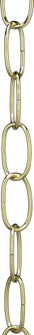 11 Gauge Chain; Brass Finish; 1-1/2'' Link Length; 7/8'' Link Width; 3/32'' Thick; 1 Yard (27|90/070)
