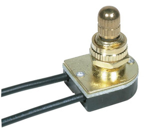 On-Off Metal Rotary Switch; 3/8'' Metal Bushing; Single Circuit; 6A-125V, 3A-250V Rating; Brass (27|90/501)