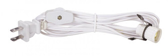 8 Foot #18 SPT-1 White Cord, Switch, And Plug (Switch 17'' From Socket) (27|80/1785)