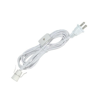 8 Foot #18 SPT-2 White Cord, Switch, And Plug (Switch 17'' From Socket) (27|80/1788)