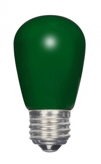 1.4 Watt LED; S14; Ceramic Green; Medium base; 120 Volt; Carded (27|S9171)