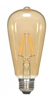 7 Watt ST19 LED Filament; Transparent Amber; Medium base; 2000K; 650 Lumens; 120 Volt (27|S9579)