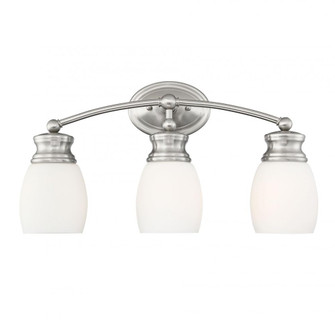 Elise 3-Light Bathroom Vanity Light in Satin Nickel (128|8-9127-3-SN)
