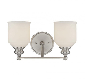 Melrose 2-Light Bathroom Vanity Light in Satin Nickel (128|8-6836-2-SN)