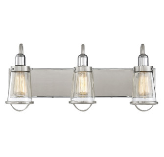 Lansing 3-Light Bathroom Vanity Light in Satin Nickel with Polished Nickel Accents (128|8-1780-3-111)