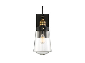 Macauley 1-Light Outdoor Wall Lantern in Vintage Black with Warm Brass (128|5-2066-51)