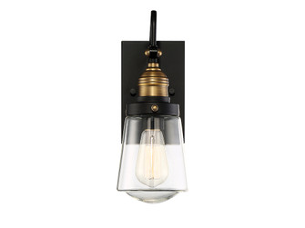 Macauley 1-Light Outdoor Wall Lantern in Vintage Black with Warm Brass (128|5-2067-51)