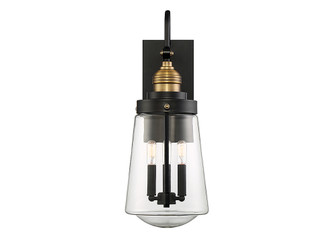 Macauley 3-Light Outdoor Wall Lantern in Vintage Black with Warm Brass (128|5-2068-51)