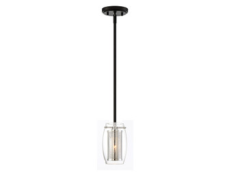 Dunbar 1-Light Mini-Pendant in Matte Black with Polished Chrome Accents (128|7-9064-1-67)