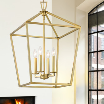 Townsend 4-Light Pendant in Warm Brass (128|3-321-4-322)