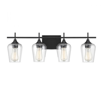 Octave 4-Light Bathroom Vanity Light in Black (128|8-4030-4-BK)