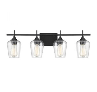 Octave 4-Light Bathroom Vanity Light in Black (128|8-4030-4-BK)