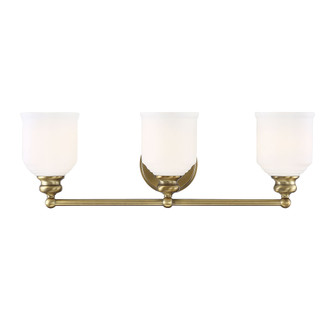 Melrose 3-Light Bathroom Vanity Light in Warm Brass (128|8-6836-3-322)