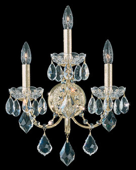 Century 3 Light 120V Wall Sconce in Black Pearl with Clear Heritage Handcut Crystal (168|1703-49)
