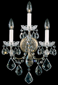 New Orleans 3 Light 120V Wall Sconce in Black Pearl with Clear Crystals from Swarovski (168|3652-49S)