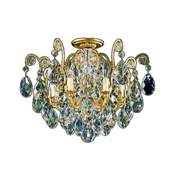 Renaissance 6 Light 120V Semi-Flush Mount in Heirloom Gold with Clear Crystals from Swarovski (168|3784-22S)