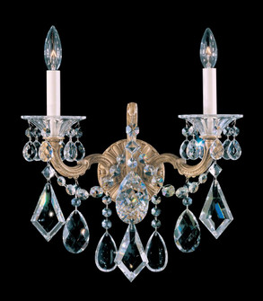 La Scala 2 Light 120V Wall Sconce in Etruscan Gold with Clear Heritage Handcut Crystal (168|5001-23)