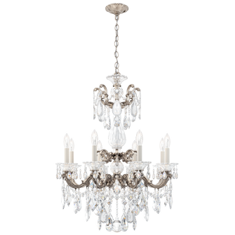 La Scala 8 Light 120V Chandelier in Antique Silver with Clear Heritage Handcut Crystal (168|5007-48)