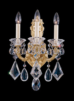 La Scala 3 Light 120V Wall Sconce in Heirloom Gold with Clear Heritage Handcut Crystal (168|5071-22)