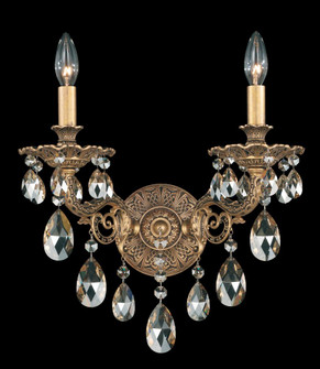 Milano 2 Light 120V Wall Sconce in Parchment Gold with Clear Crystals from Swarovski (168|5642-27S)