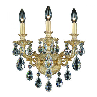 Milano 3 Light 120V Wall Sconce in Parchment Gold with Clear Crystals from Swarovski (168|5643-27S)