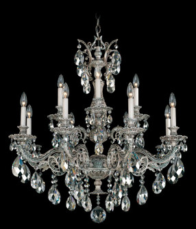 Milano 12 Light 120V Chandelier in Parchment Gold with Clear Crystals from Swarovski (168|5682-27S)