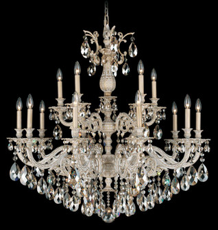 Milano 15 Light 120V Chandelier in Antique Silver with Clear Crystals from Swarovski (168|5685-48S)