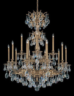 Milano 15 Light 120V Chandelier in French Gold with Clear Crystals from Swarovski (168|5686-26S)