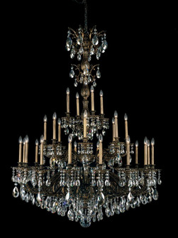 Milano 28 Light 120V Chandelier in Florentine Bronze with Clear Crystals from Swarovski (168|5688-83S)